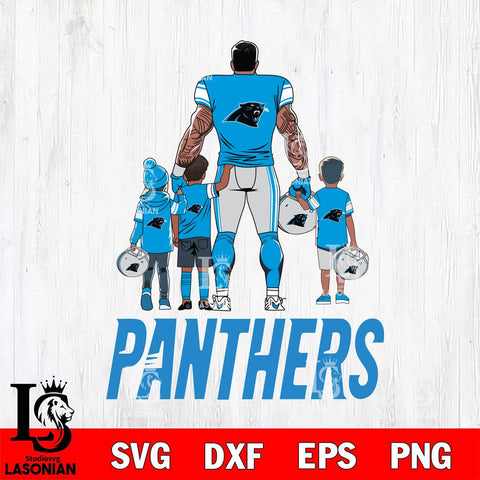 Carolina Panthers 4 Father and son Rugby SVG DXF EPS PNG FILE,NFL SVG, Father day Digital Download,Instant Download, Silhouette