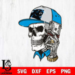 Carolina Panthers Badass Man Skull SVG