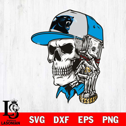 Carolina Panthers Badass Man Skull SVG