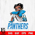 Carolina Panthers Betty Boop Black Fan Girl Svg Eps Dxf Png File, Digital Download, Instant Download