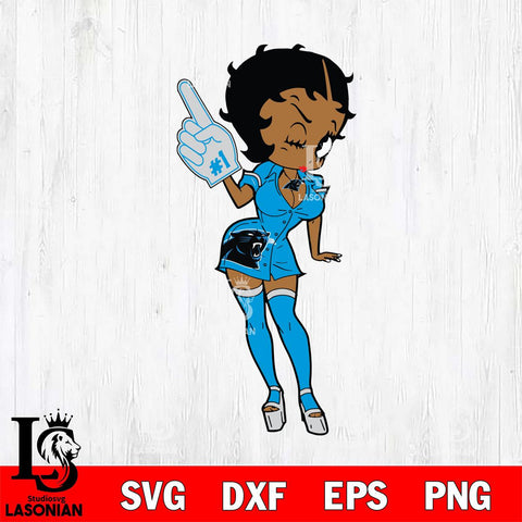 Carolina Panthers Betty Boop Cheering SVG Svg Eps Dxf Png File, Digital Download, Instant Download