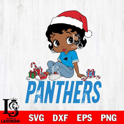 Carolina Panthers Betty Boop Christmas File Cut, NFL SVG DXF EPS PNG PDF File, Digital Download , Criucut , Silhouette