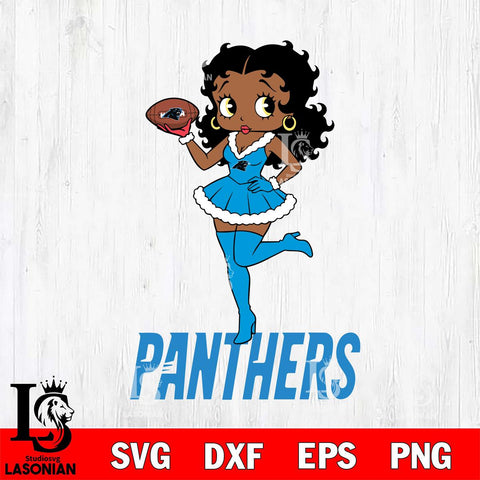 Carolina Panthers Betty Boop Christmas Rugby File Cut, NFL SVG DXF EPS PNG PDF File, Digital Download , Criucut , Silhouette