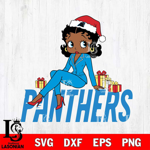 Carolina Panthers Betty Boop Christmas fan File Cut, NFL SVG DXF EPS PNG PDF File, Digital Download , Criucut , Silhouette