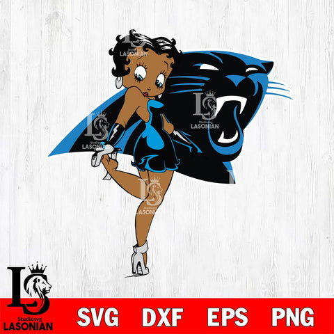Carolina Panthers Betty Boop Girl Fan SVG Svg Eps Dxf Png File, Digital Download, Instant Download