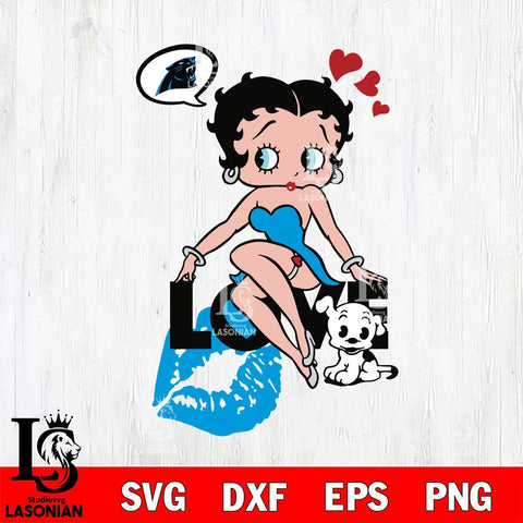 Carolina Panthers Betty Boop Love Svg Eps Dxf Png File, Digital Download, Instant Download