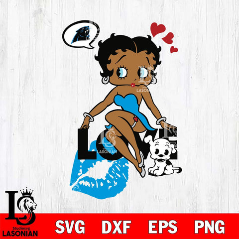 Carolina Panthers Betty Boop Love SVG 2 Svg Eps Dxf Png File, Digital Download, Instant Download