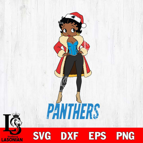 Carolina Panthers Betty Boop Queen File Cut, NFL SVG DXF EPS PNG PDF File, Digital Download , Criucut , Silhouette
