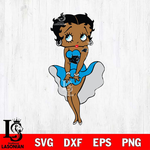 Carolina Panthers Betty Boop Sexy Cheering SVG Svg Eps Dxf Png File, Digital Download, Instant Download