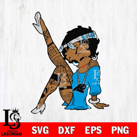 Carolina Panthers Betty Boop Tattoo Girl SVG Svg Eps Dxf Png File, Digital Download, Instant Download