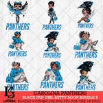 Carolina Panthers Black Fan Girl Betty Boop Bundle 9 Svg Eps Dxf Png File, Digital Download, Instant Download