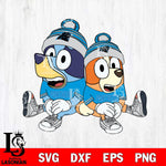 Carolina Panthers Bluey & Bingo Football Svg Eps Dxf Png File, NFL svg, Digital Download, Instant Download