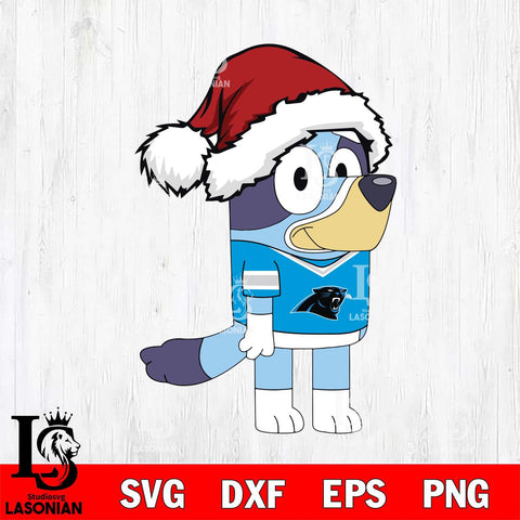Carolina Panthers Bluey Cartoon Christmas Svg Eps Dxf Png File, Digital Download, Instant Download