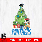 Carolina Panthers Bluey Chilli Christmas Tree Svg Eps Dxf Png File, Digital Download