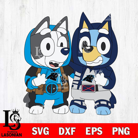Carolina Panthers Bluey Deadpool Wolverine Svg Eps Dxf Png File, Digital Download, Instant Download