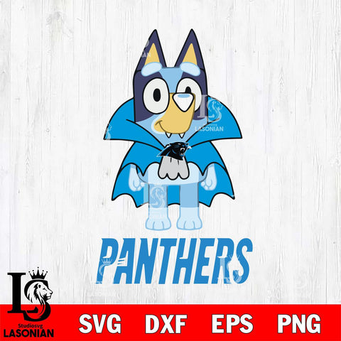 Carolina Panthers Bluey Dracula Halloween Svg Eps Dxf Png File, Digital Download, Instant Download