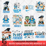 Carolina Panthers Bluey Halloween 12 SVG Svg Eps Dxf Png File, Digital Download, Instant Download