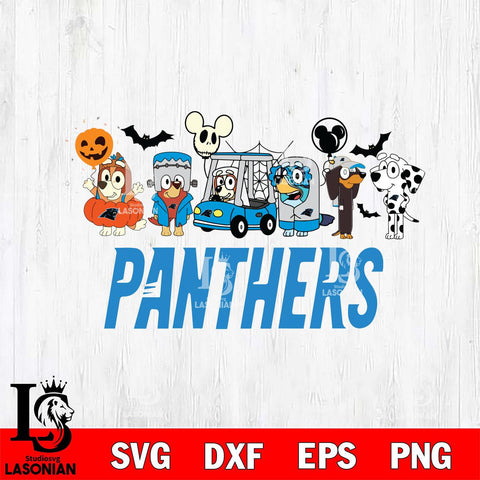Carolina Panthers Bluey Halloween Svg Eps Dxf Png File, Digital Download, Instant Download