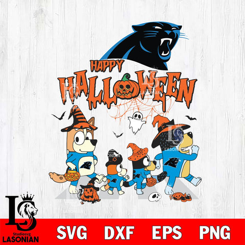 Carolina Panthers Bluey Halloween Family Svg Eps Dxf Png File, Digital Download, Instant Download