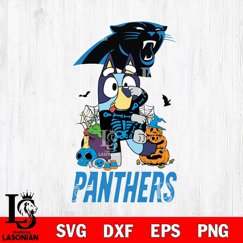 Carolina Panthers Bluey Halloween NFL 2 Svg Eps Dxf Png File, Digital Download, Instant Download