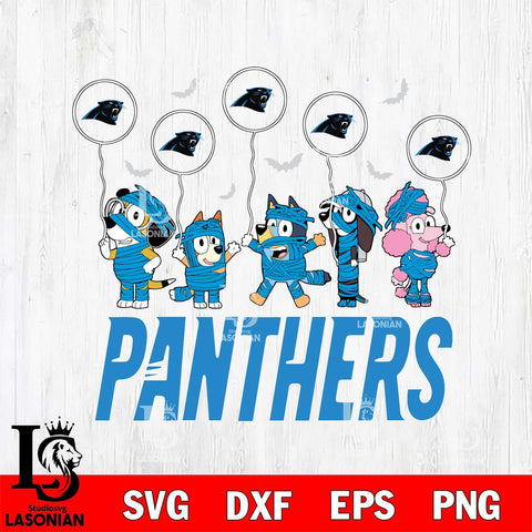 Carolina Panthers Bluey Halloween Spooky Svg Eps Dxf Png File, Digital Download, Instant Download