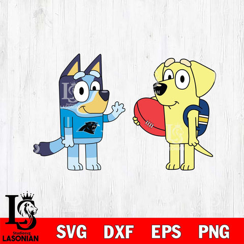 Carolina Panthers Bluey & Lucky NFL Svg Eps Dxf Png File, Digital Download, Instant Download