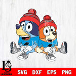 Carolina Panthers Bluey & Bingo Christmas Svg Eps Dxf Png File, Digital Download, Instant Download