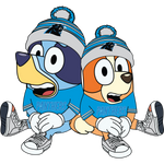 Carolina panthers bluey & bingo football Svg Eps Dxf Png File, Digital Download, Instant Download