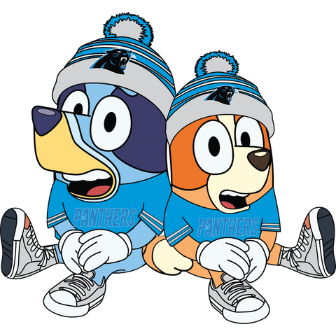 Carolina panthers bluey & bingo football Svg Eps Dxf Png File, Digital Download, Instant Download