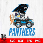 Carolina Panthers Bluey friends car Svg Eps Dxf Png File, Digital Download, Instant Download