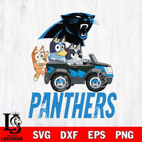 Carolina Panthers Bluey friends car Svg Eps Dxf Png File, Digital Download, Instant Download