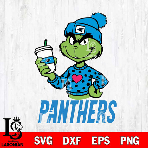 Carolina Panthers Boujee Grinch Heart Christmas Svg Eps Dxf Png File,Cricut svg files, Digital Download, Instant Download