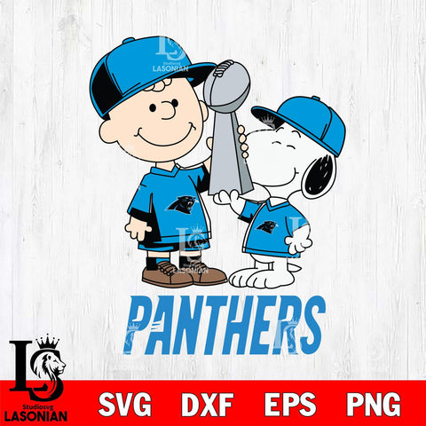 Carolina Panthers Charlie Brown and Snoopy Champions Svg Eps Dxf Png File, NFL svg , Digital Download , Instant Download, Cricut File