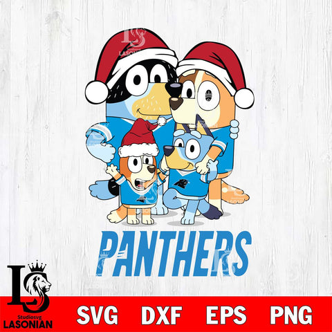 Carolina Panthers Christmas Bluey Family Sport Svg Eps Dxf Png File,Cut Svg Files, Digital File, Sublimation