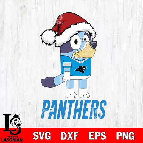 Carolina Panthers Christmas Bluey Hat Svg Eps Dxf Png File,Cut Svg Files, Digital File, Sublimation