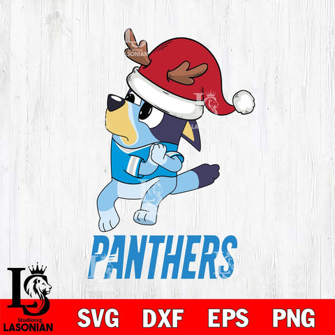 Carolina Panthers Christmas Bluey Santa Claus Svg Eps Dxf Png File,Cut Svg Files, Digital File, Sublimation