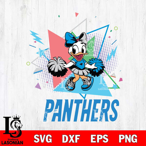 Carolina Panthers Cute Daisy Duck Cheerleader SVG DXF EPS PNG FILE, Disney Father day File Cut,Digital Download,Instant Download,Disney Svg Files