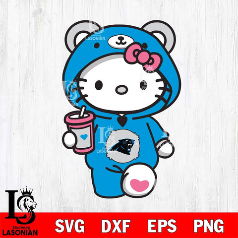 Carolina Panthers Cute Hello Kitty Svg Eps Dxf Png File, Digital Download, Instant Download