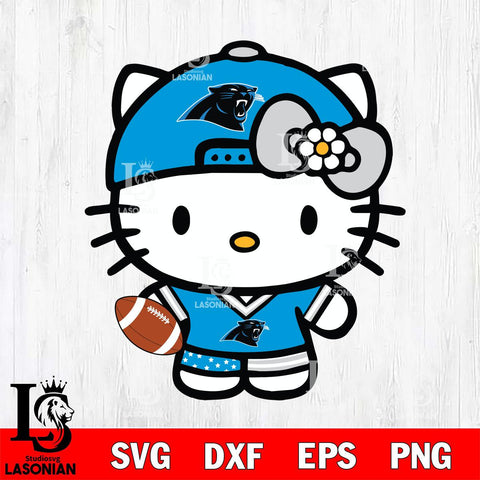 Carolina Panthers Cute Hello Kitty Football 10 Svg Eps Dxf Png File, NFL svg, Digital Download, Instant Download