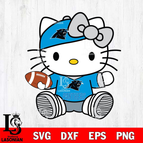 Carolina Panthers Cute Hello Kitty Football 11 Svg Eps Dxf Png File, NFL svg, Digital Download, Instant Download