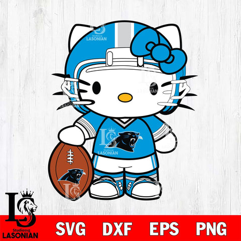 Carolina Panthers Cute Hello Kitty Football 3 Svg Eps Dxf Png File, NFL svg, Digital Download, Instant Download
