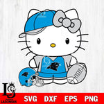 Carolina Panthers Cute Hello Kitty Football 4 Svg Eps Dxf Png File, NFL svg, Digital Download, Instant Download