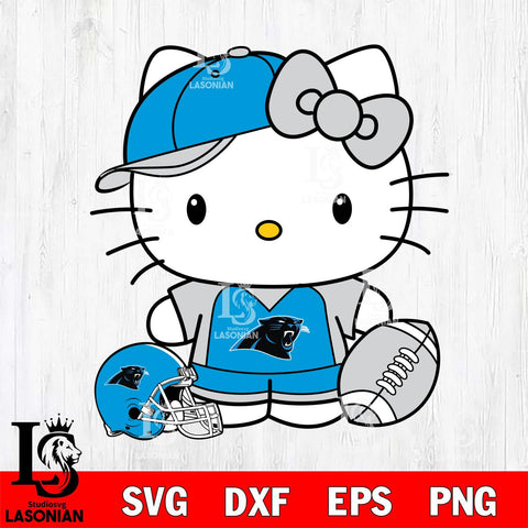 Carolina Panthers Cute Hello Kitty Football 4 Svg Eps Dxf Png File, NFL svg, Digital Download, Instant Download