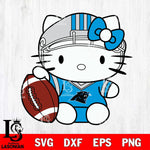 Carolina Panthers Cute Hello Kitty Football 5 Svg Eps Dxf Png File, NFL svg, Digital Download, Instant Download
