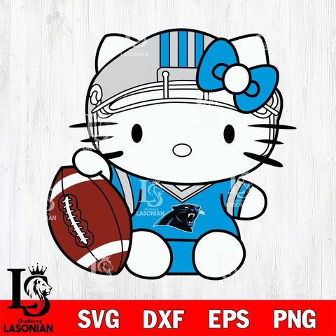 Carolina Panthers Cute Hello Kitty Football 5 Svg Eps Dxf Png File, NFL svg, Digital Download, Instant Download