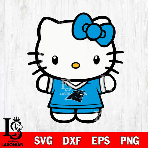 Carolina Panthers Cute Hello Kitty Football 6 Svg Eps Dxf Png File, NFL svg, Digital Download, Instant Download