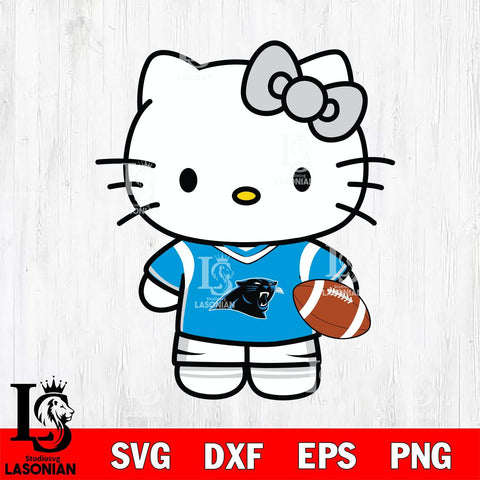 Carolina Panthers Cute Hello Kitty Football 8 Svg Eps Dxf Png File, NFL svg, Digital Download, Instant Download