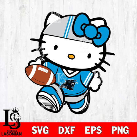 Carolina Panthers Cute Hello Kitty Football 9 Svg Eps Dxf Png File, NFL svg, Digital Download, Instant Download