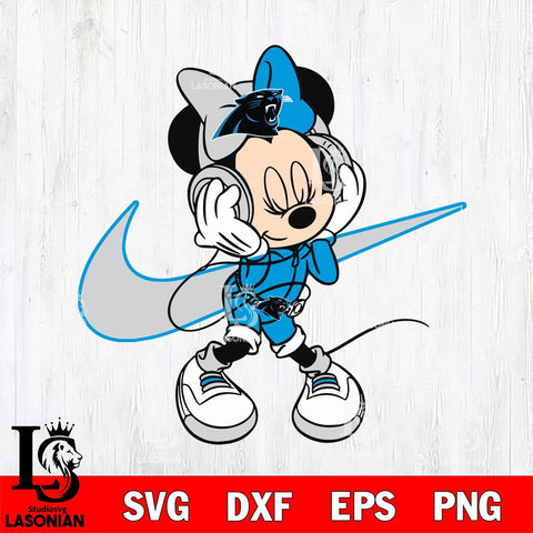 Carolina Panthers Cute Minnie Mouse Dancing Svg Eps Dxf Png File, Digital Download, Instant Download