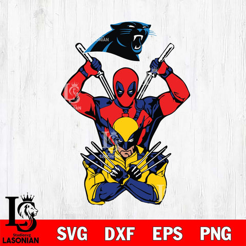 Carolina Panthers Deadpool Wolverine 2 Svg Eps Dxf Png File, Digital Download, Instant Download